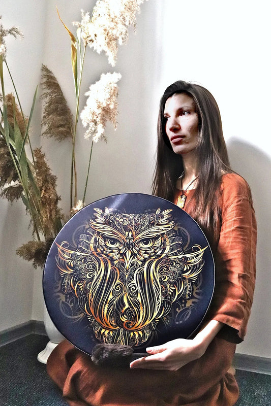 VEGAN SHAMAN DRUM "OWL SOUL", HEALING SOUND THERAPY mysite