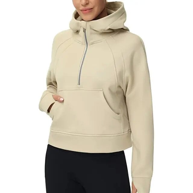 🔥Ladies Half Zip Hoodie Sweatshirt mysite