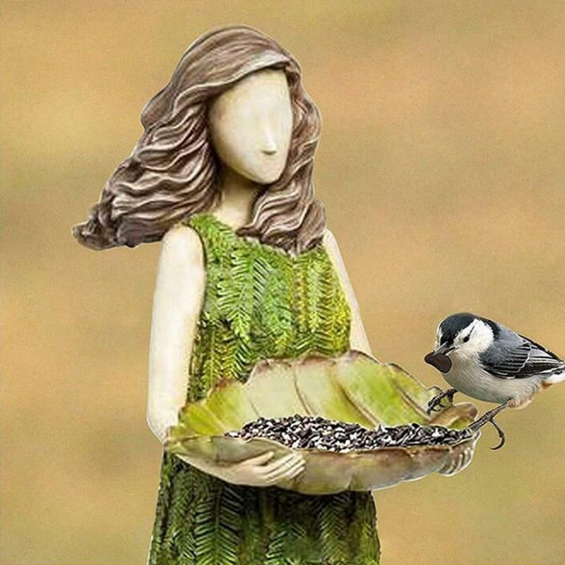 ( 💐🔥 Purchase 2 free birds 1) Forest Girl Bird Feeder - Bird Feeder Fairy Statue