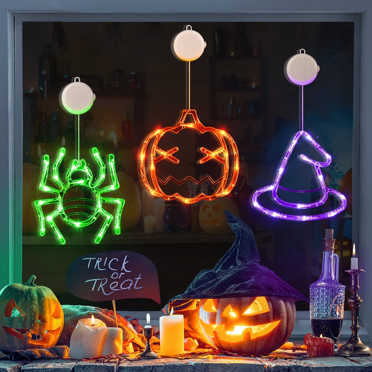 ✨Hot Sale✨ 2023 Upgrade Halloween Window Lights  Decorations