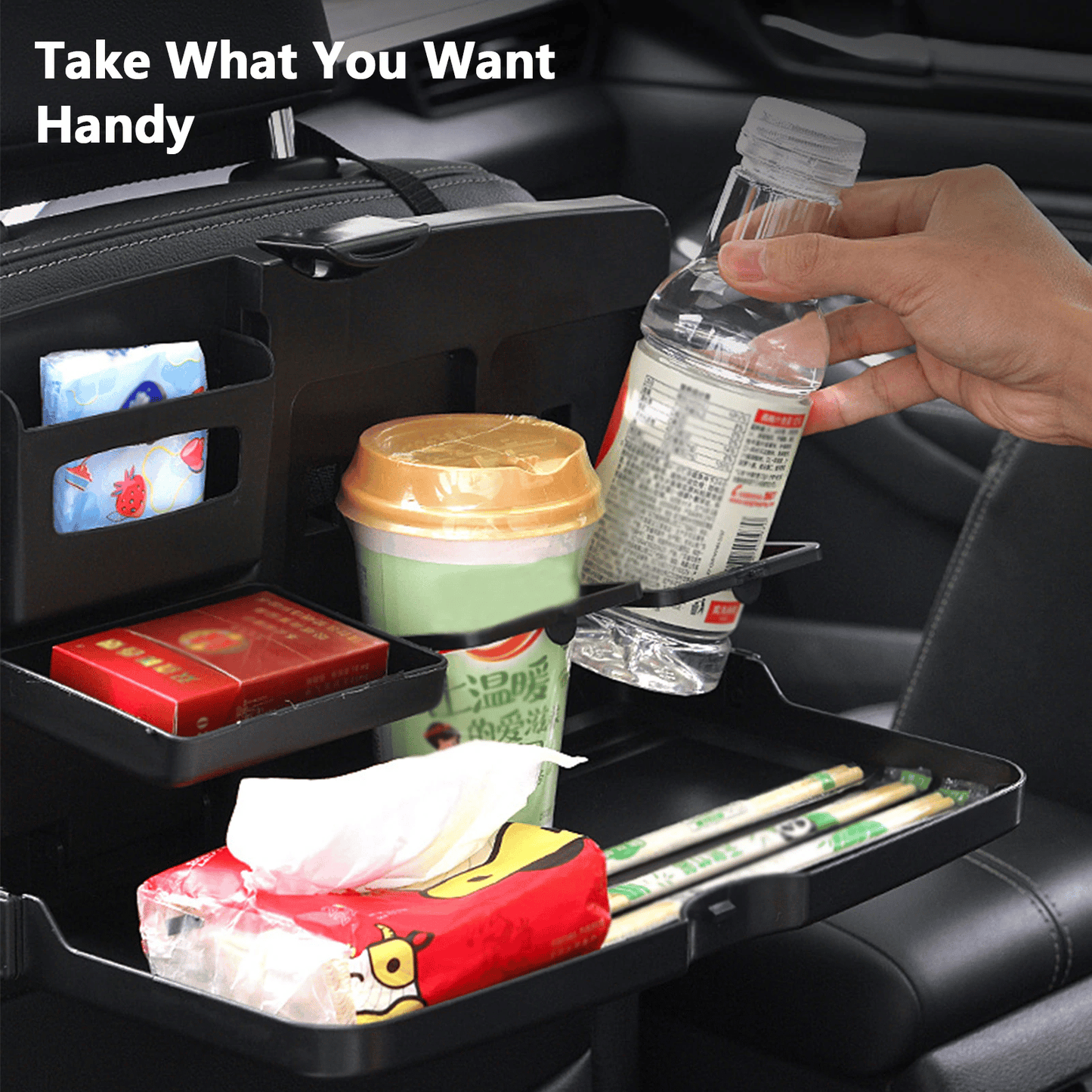 The multifunctional eating and drinking holder for maximum road comfort