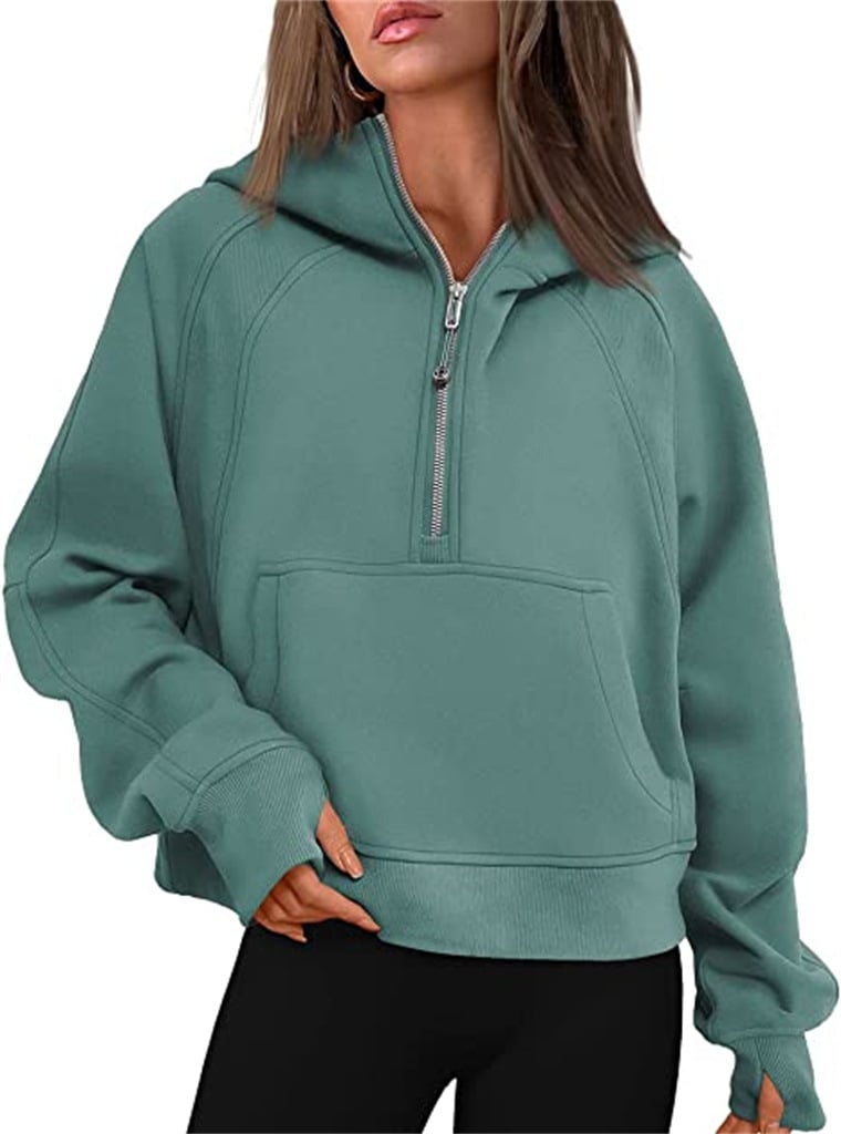 🔥Ladies Half Zip Hoodie Sweatshirt mysite