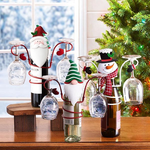 Holiday Wine Bottle & Glass Holders - Christmas decoration mysite