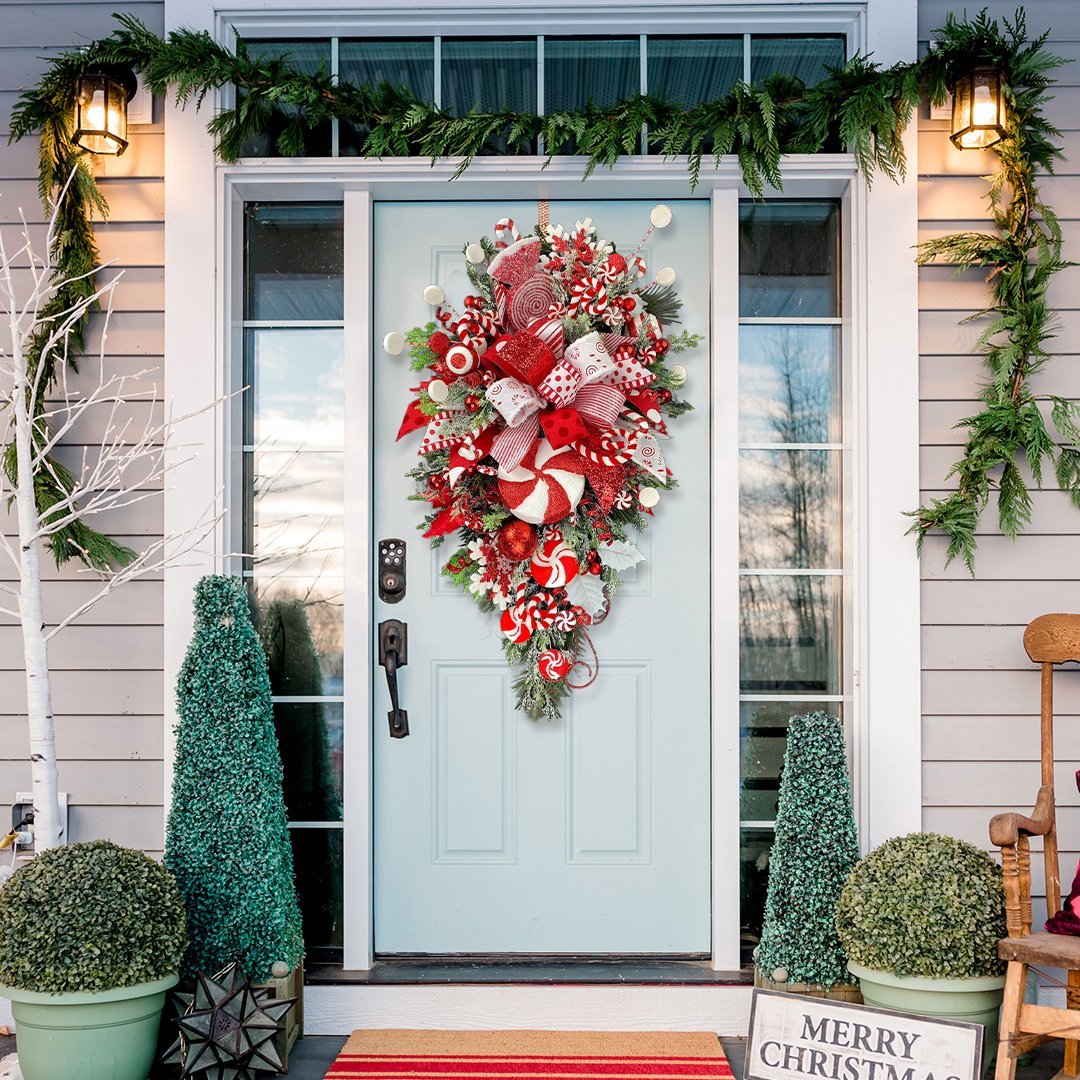 🔥Early Christmas Sale🍭Candy Cane Christmas Wreath🍭 mysite