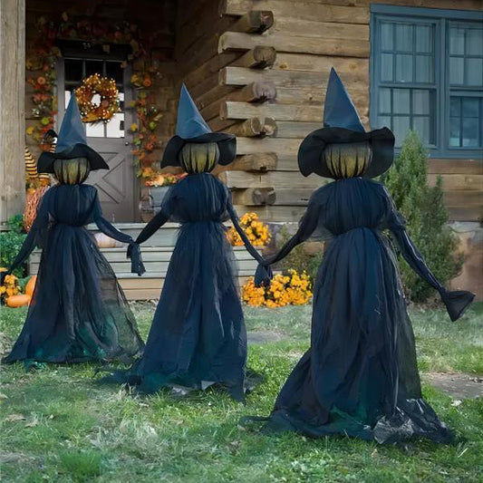 🔥HOT SALE 👻Happy Halloween👻Lighted Halloween Triplets Witch Decoration Set mysite