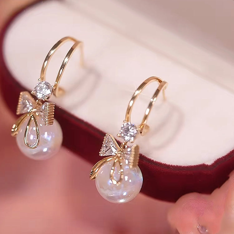 Bow Pearl Earrings mysite