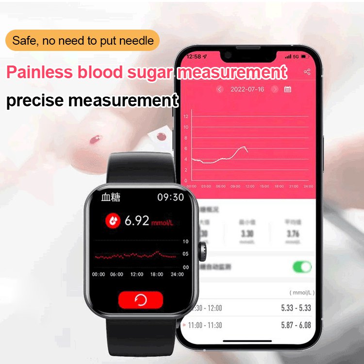 [All day monitoring of heart rate,blood sugar, and blood pressure] Bluetooth fashion smartwatch mysite