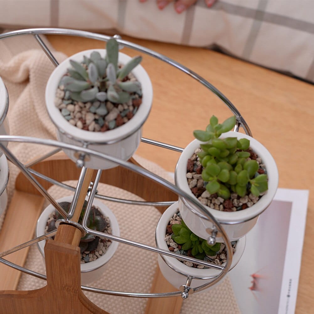 Creative wheel-shaped flowerpot