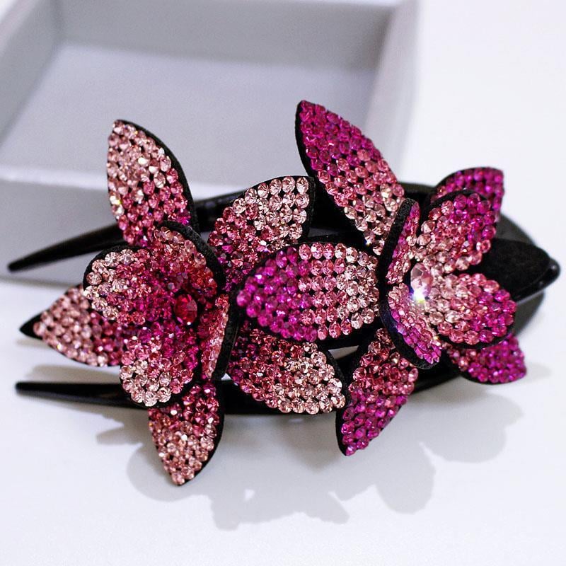 (🍀SPRING HOT SALE🍀)Rhinestone Double Flower Hair Clip mysite