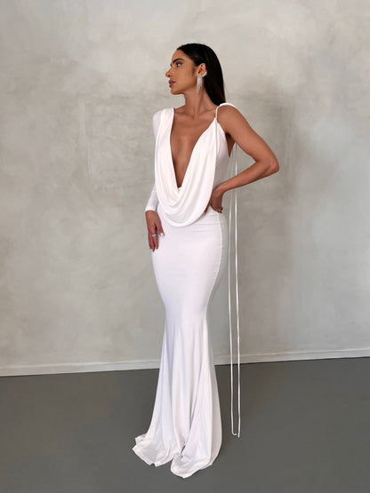 Women's Sexy Backless Maxi Dress Slim Dress mysite