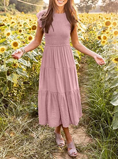 WOMEN'S SUMMER CASUAL FLUTTER SHORT MIDI DRESS 🔥 mysite