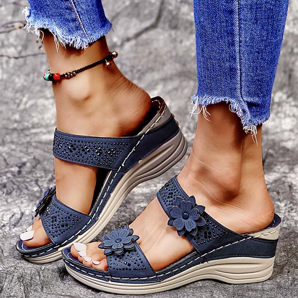 Women's Soft Footbed Orthopedic Arch-Support Floral Wedge Sandal mysite