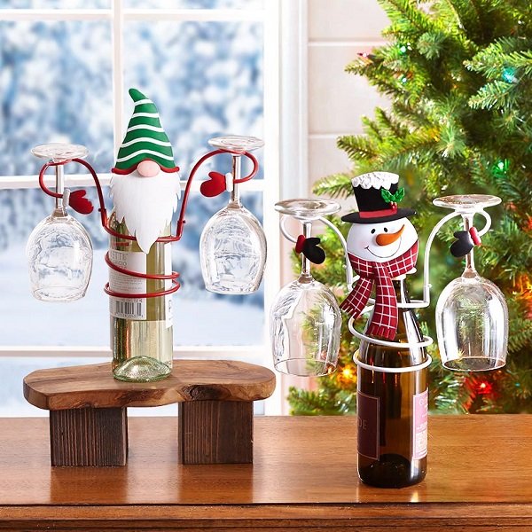 Holiday Wine Bottle & Glass Holders - Christmas decoration mysite