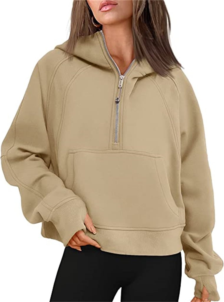 🔥Ladies Half Zip Hoodie Sweatshirt mysite