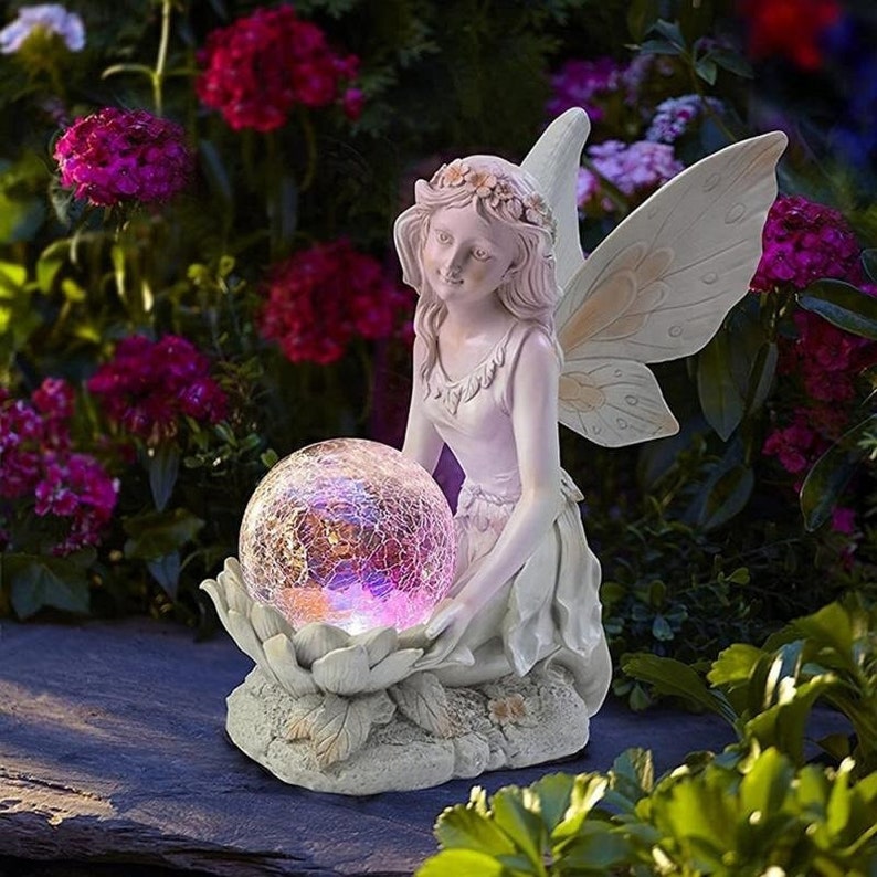 Home garden solar energy decoration Fairy Statue mysite