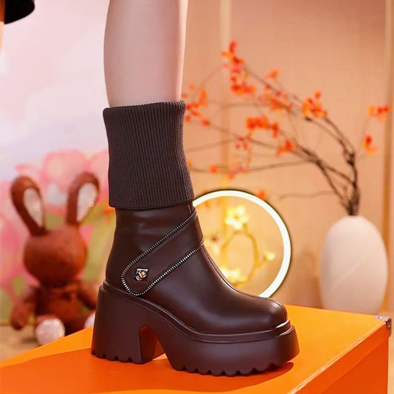 🔥Hot Sale/Free Shipping🔥Women's Platform Chunky Heel Knee High Boots（Free shipping！） mysite